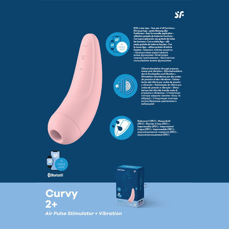 Satisfyer Curvy 2+ - App Contolled Touch-Free USB-Rechargeable Clitoral Stimulator with Vibration - J2018-81-3
