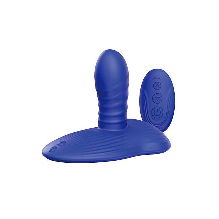 Adam & Eve THE MIDNGHT RIDER - Blue USB Rechargeable Thrusting Vibrating Grinder with Remote Control - J285 4000