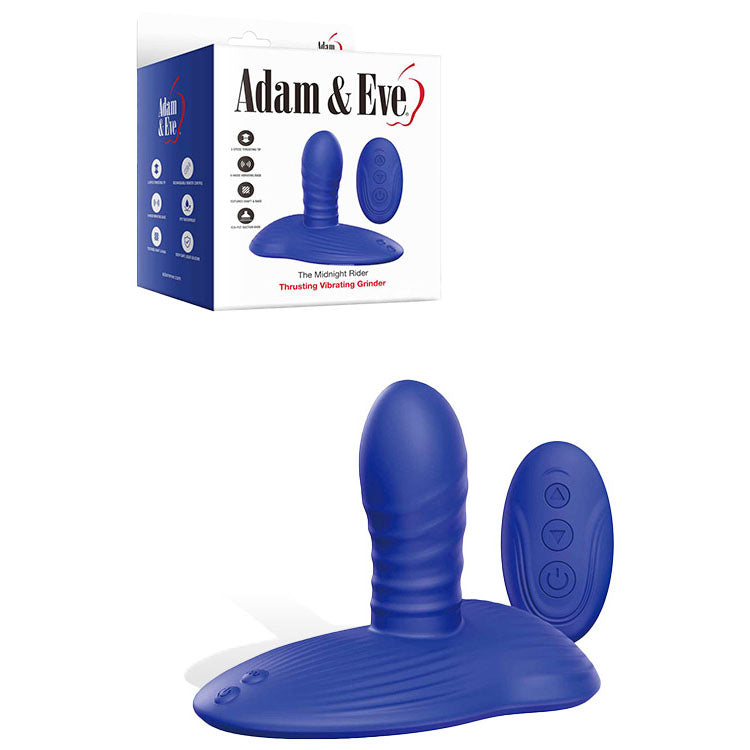 Adam & Eve THE MIDNGHT RIDER - Blue USB Rechargeable Thrusting Vibrating Grinder with Remote Control - J285 4000