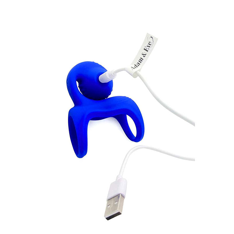 Adam & Eve ROCKIN & ROLLIN SNAIL - Blue USB Rechargeable Vibrating Couples Cage - J435 4000