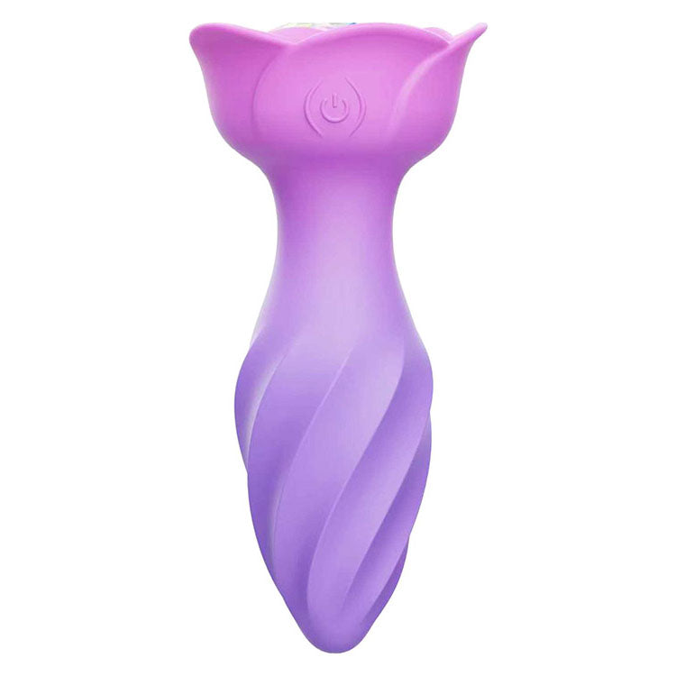 Adam & Eve ROTATING ROSE PLUG - Pink 12 cm USB Rechargeable Rotating & Vibrating Butt Plug with Gem Base - J439 9000