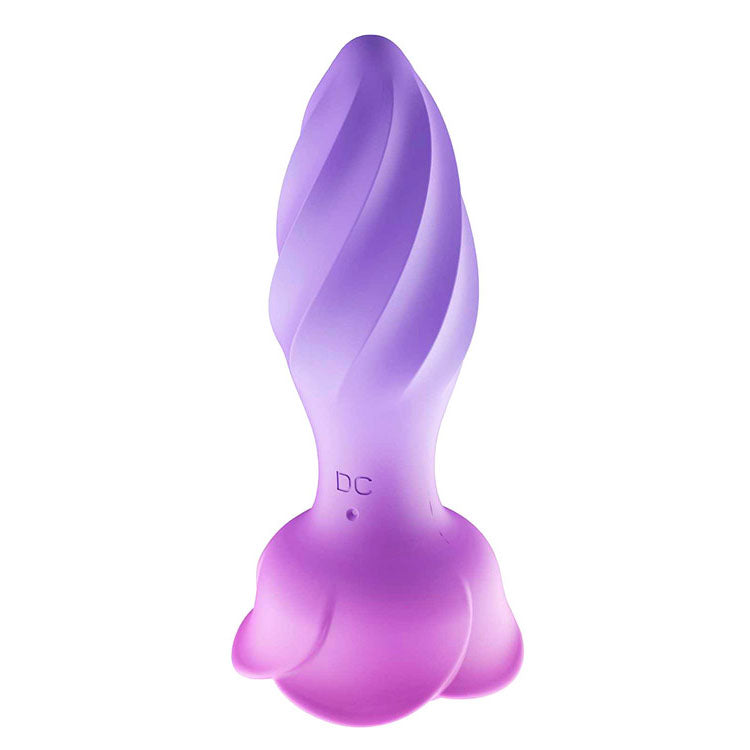 Adam & Eve ROTATING ROSE PLUG - Pink 12 cm USB Rechargeable Rotating & Vibrating Butt Plug with Gem Base - J439 9000
