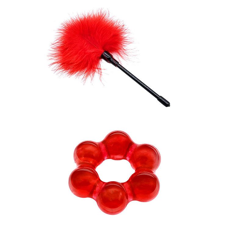 Adam & Eve SENSUAL SCARLET NIGHTS - Black/Red Couples Bondage Kit - Set of 10 Pieces - J535 6000