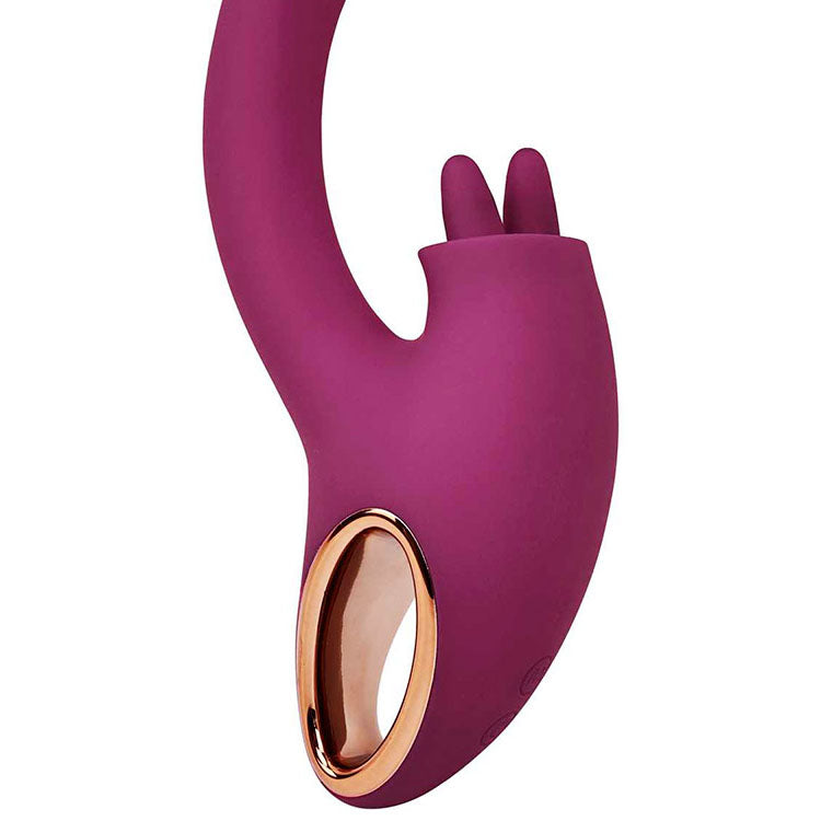 Adam & Eve ROSE GOLD CLIT TICKLER - Red 22 cm USB Rechargeable Rabbit Vibrator - J904 3100