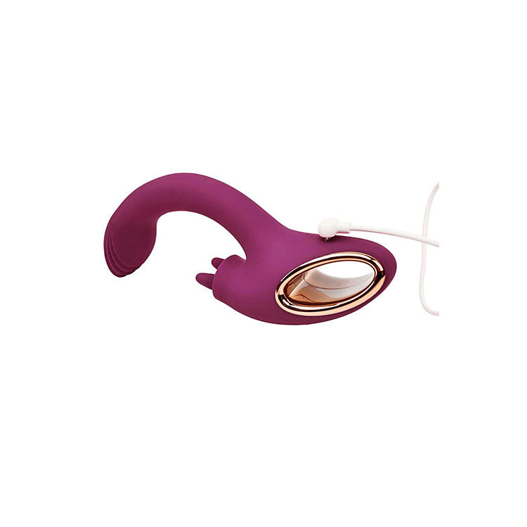 Adam & Eve ROSE GOLD CLIT TICKLER - Red 22 cm USB Rechargeable Rabbit Vibrator - J904 3100