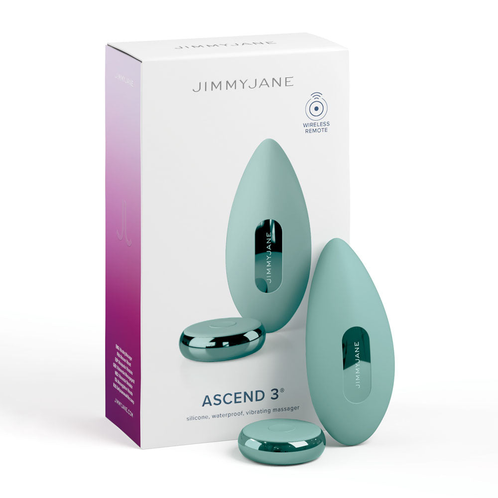 JimmyJane Ascend 3 - Teal 9 cm USB Rechargeable Stimulator with Wireless Remote - JJ10508