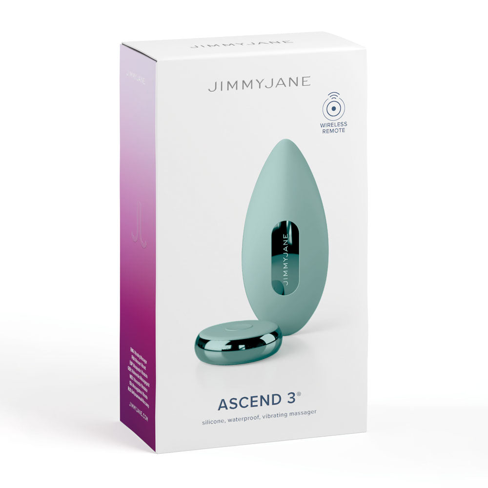 JimmyJane Ascend 3 - Teal 9 cm USB Rechargeable Stimulator with Wireless Remote - JJ10508