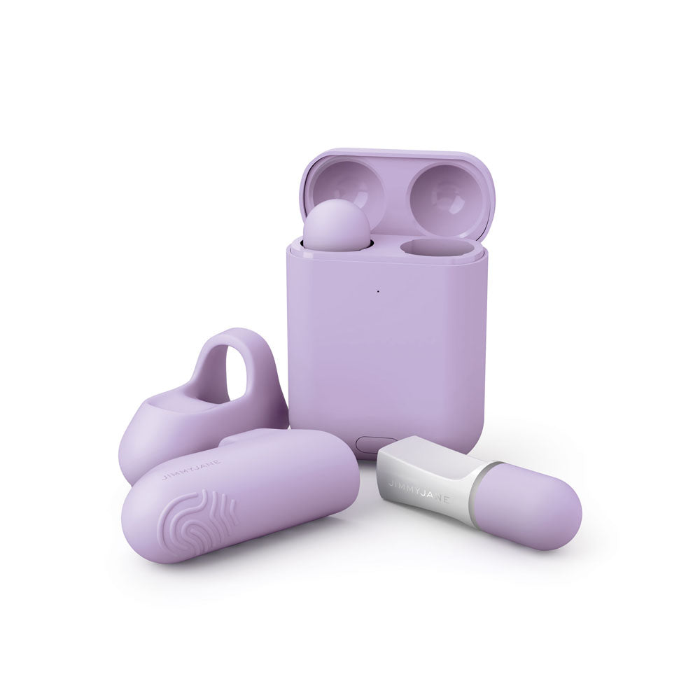 JimmyJane Hello Touch Pro - Purple Vibrating Finger Stimulators with Charging Pod - JJ10525