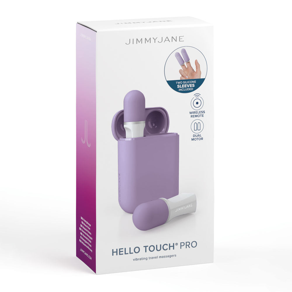 JimmyJane Hello Touch Pro - Purple Vibrating Finger Stimulators with Charging Pod - JJ10525