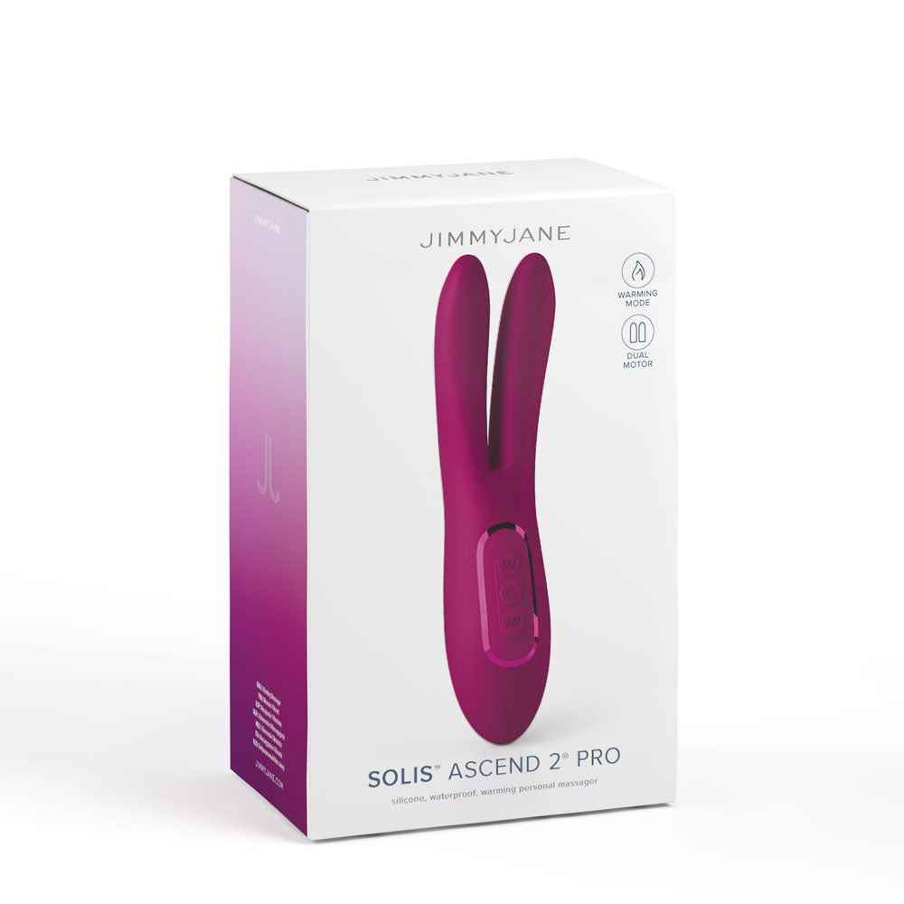 JimmyJane Solis Ascend 2 PRO - Purple 16 cm USB Rechargeable Dual Tip Stimulator - JJ10684
