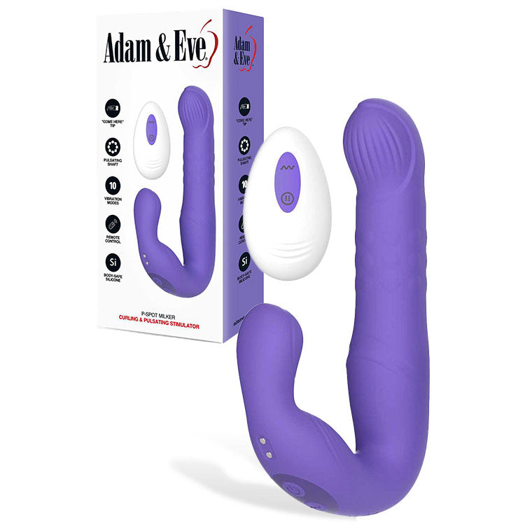 Adam & Eve P-SPOT MILKER - Purple USB Rechargeable Curling & Pulsating Prostate Massager - L032 6900