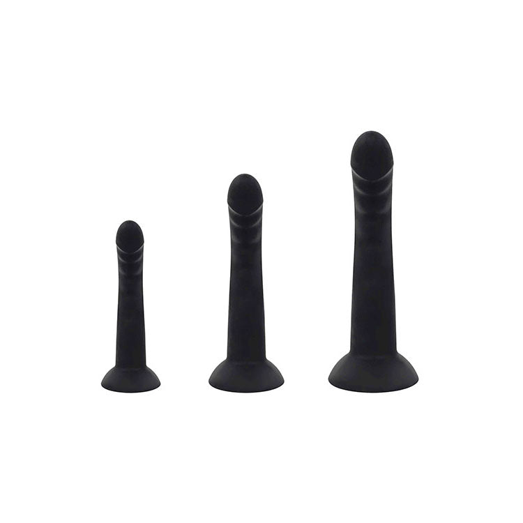 Adam & Eve ADAMS RIDGED TRIO - Black Anal Training Kit - Set of 3 Sizes - L034 8000