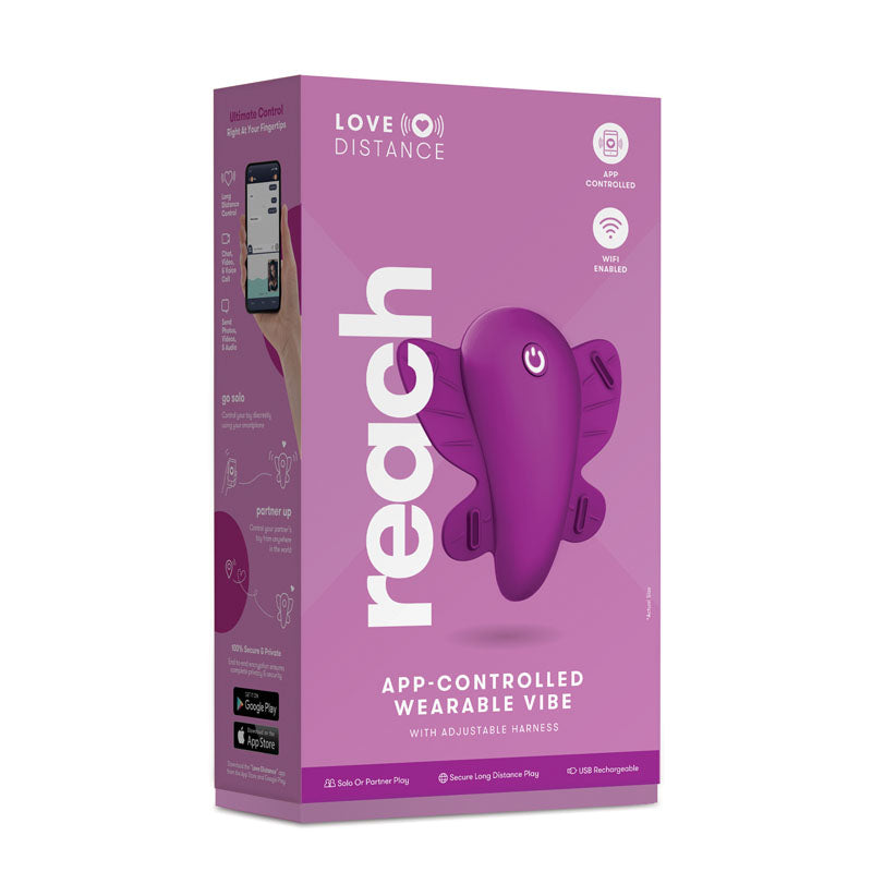 Love Distance REACH - Rose Rechargeable Strap-On Stimulator with App Control - LD-005-ROS