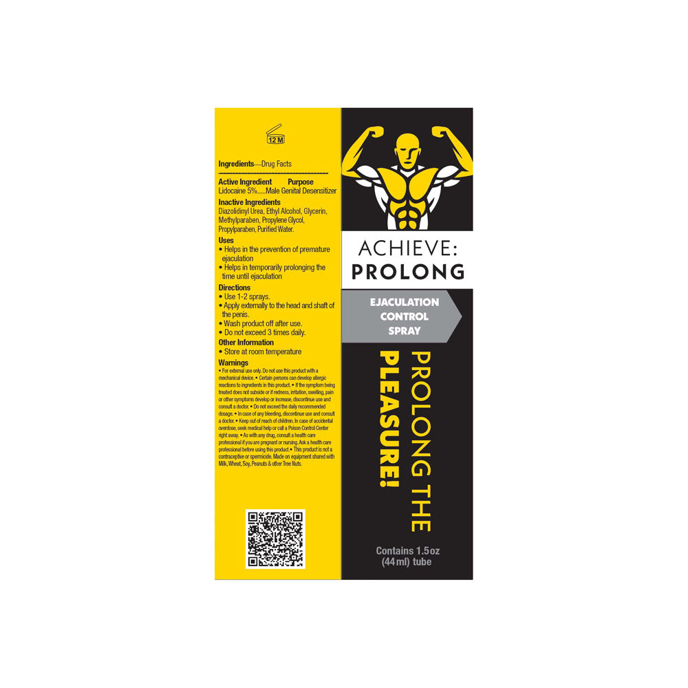 Achieve: Prolong - Ejaculation Control Spray for Men - 29 ml Spray - LGBT.1102