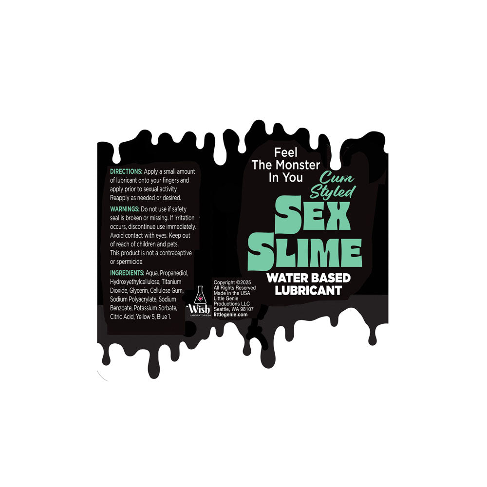 Sex Slime Cum Style Creature Lube - Green 60 ml - Green Cum Style Water Based Lubricant - 60 ml Bottle - LGBT.1309