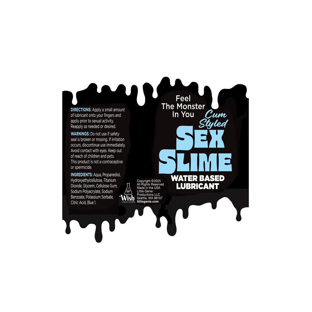 Sex Slime Cum Style Creature Lube - Blue 60 ml - Blue Cum Style Water Based Lubricant - 60 ml Bottle - LGBT.1313