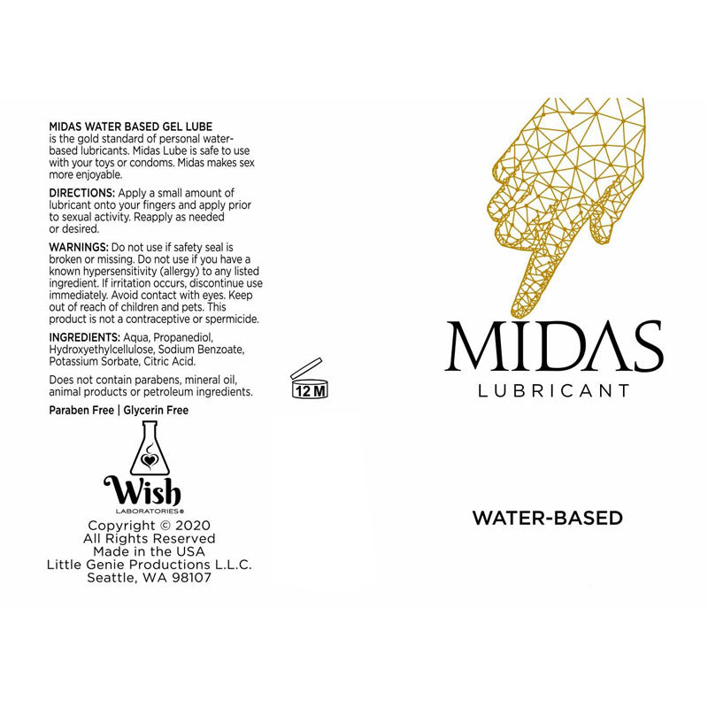 Midas Water Based Lube - Water Based Lubricant - 59 ml Bottle - LGBT.201
