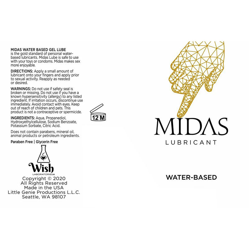 Midas Water Based Gel - Water Based Gel Lubricant - 118 ml Tube - LGBT.202