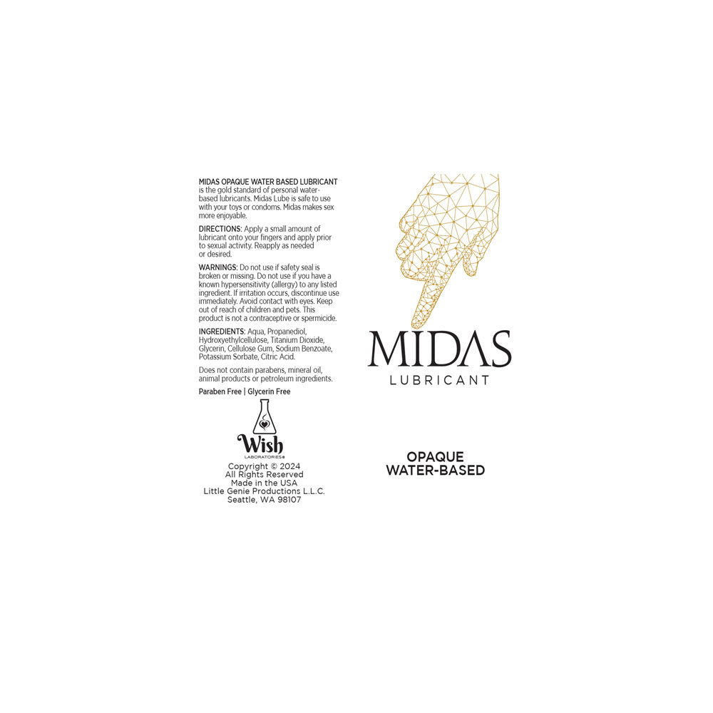 Midas Opaque Water Based Lubricant - 118 ml - Water Based Cum Lube - 118 ml - LGBT.208