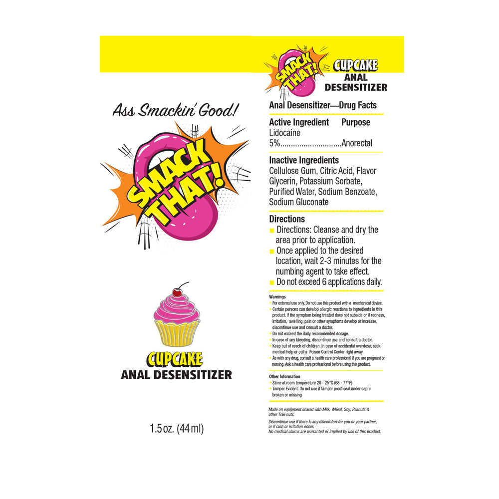Smack That! Anal Desensitiser - Cupcake - Cupcake Flavoured Anal Desensitiser - 44 ml Tube - LGBT.432