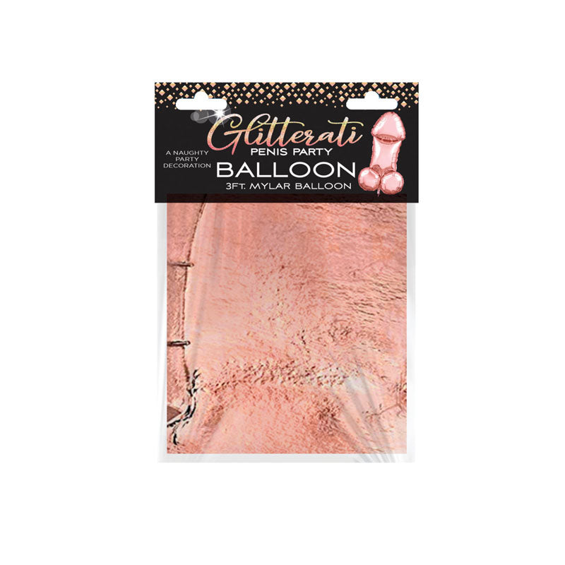 Glitterati - Penis Party Balloon 90cm Mylar - Rose Gold 90 cm Novelty Balloon - LGCP.1082