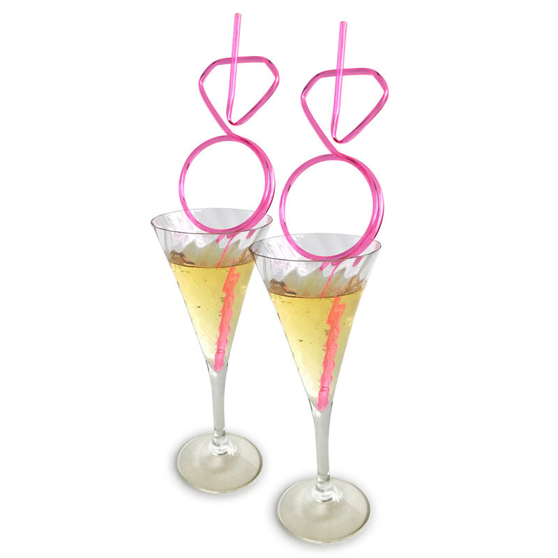 Glitterati - Diamond Ring Straws Set - Hens Party Novelty - Set of 8 - LGCP.1089