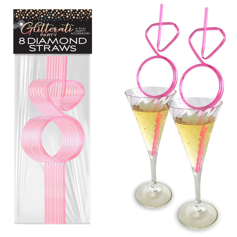 Glitterati - Diamond Ring Straws Set - Hens Party Novelty - Set of 8 - LGCP.1089