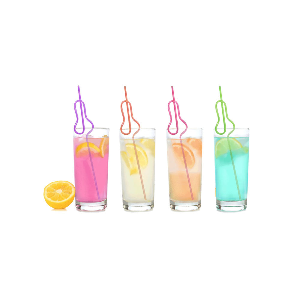 Glitterati Penis Silly Straws - Coloured Hen's Party Straws - 8 Pack - LGCP.1103