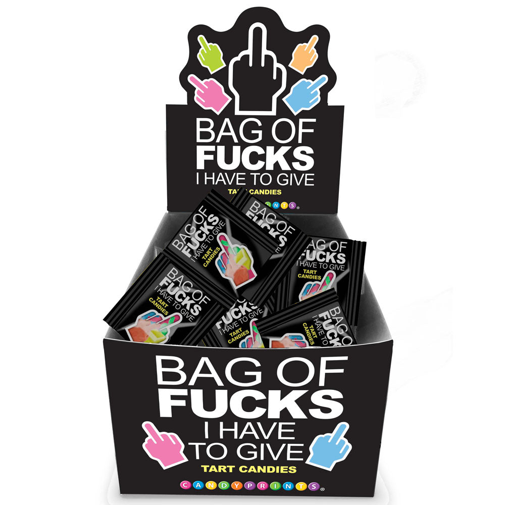 Bag Of Fucks I Have To Give - Display - Fruit Flavoured Lollies - Counter Display of 100 Mini Packs - LGCP.1216