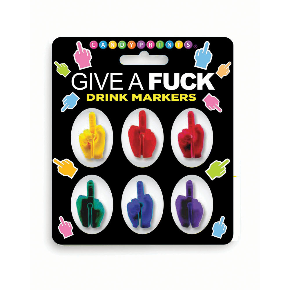 Give A Fuck Drink Markers - Novelty Drink Markers - Set of 6 - LGCP.1221