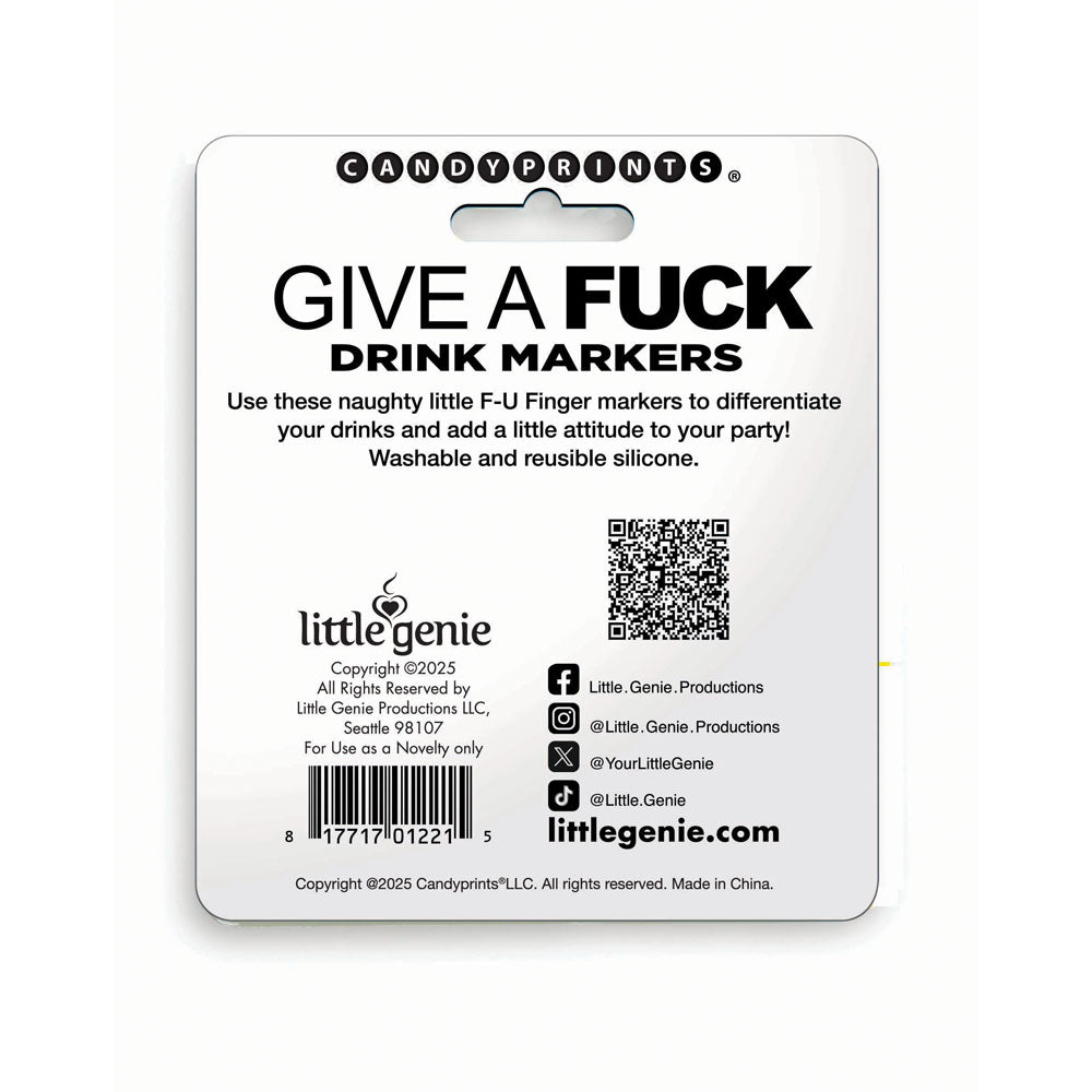 Give A Fuck Drink Markers - Novelty Drink Markers - Set of 6 - LGCP.1221