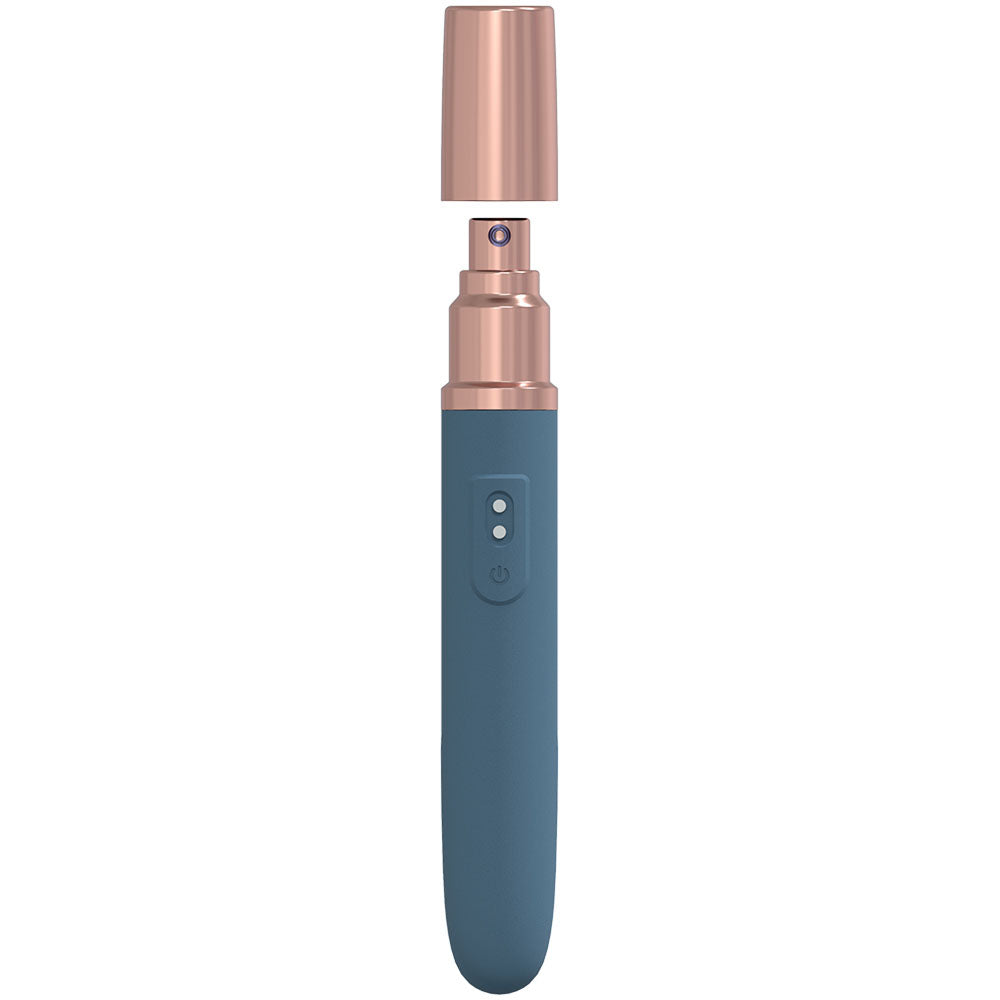 LOVELINE The Traveler - Blue - Blue 17.6 cm USB Rechargeable Vibrator with Lube Applicator - LOVU015BLU
