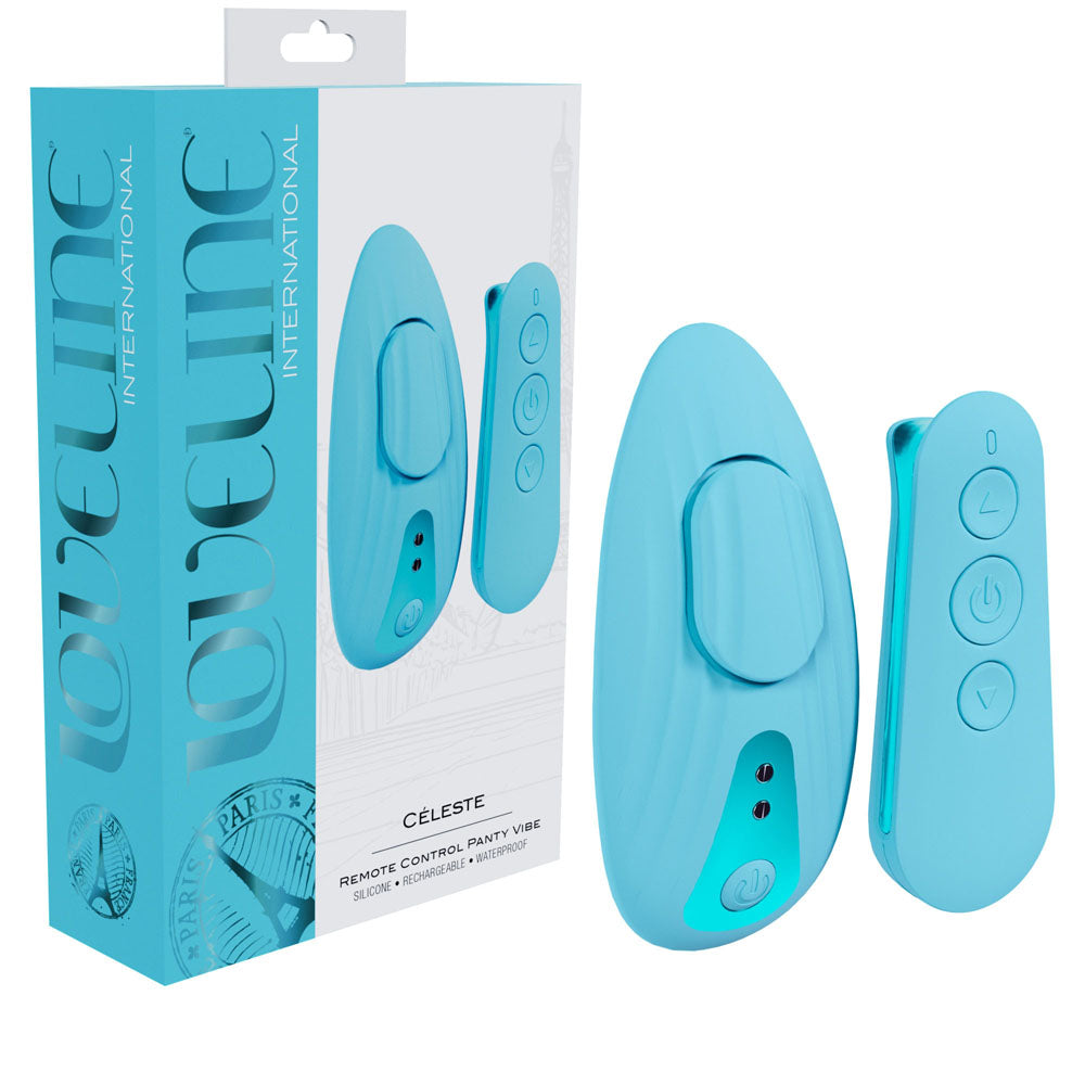 LOVELINE Celeste - Blue - Blue USB Rechargeable Panty Vibrator with Wireless Remote - LOVU054BLU