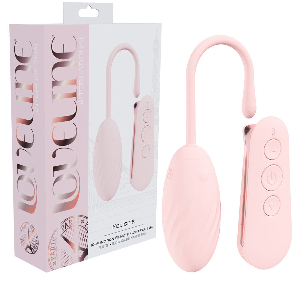 LOVELINE Felicite - Pink - Pink USB Rechargeable Vibrating Egg with Wireless Remote - LOVU055PNK