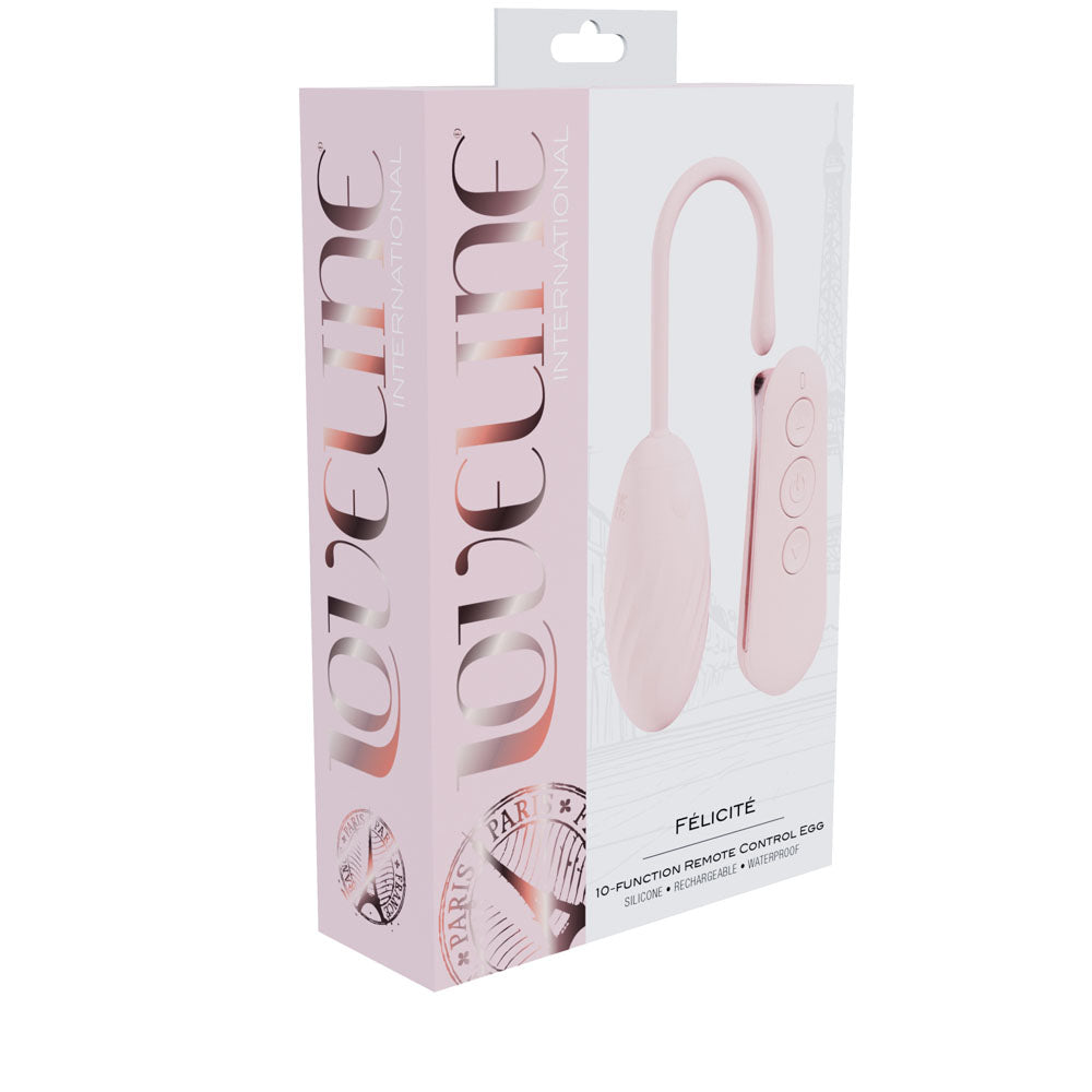 LOVELINE Felicite - Pink - Pink USB Rechargeable Vibrating Egg with Wireless Remote - LOVU055PNK