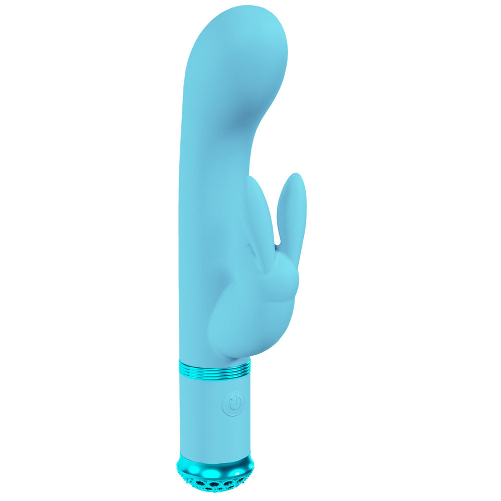 LOVELINE Belle - Blue - Blue 15.6 cm USB Rechargeable Rabbit VIbrator - LOVU062BLU