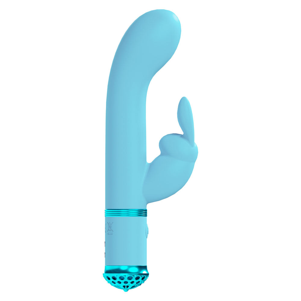 LOVELINE Belle - Blue - Blue 15.6 cm USB Rechargeable Rabbit VIbrator - LOVU062BLU