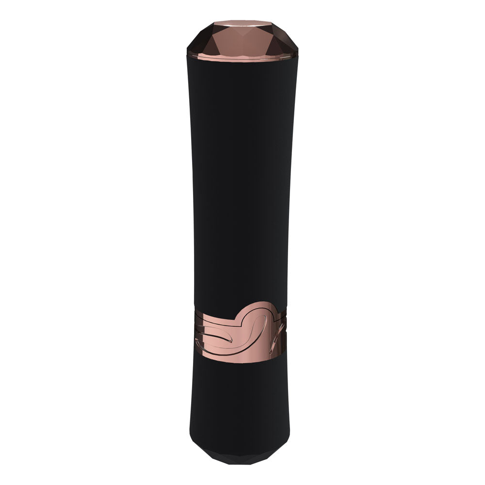 LOVELINE Dahlia - Black - Black/Red 12.5 cm USB Rechargeable Lipstick Vibrator - LOVU083BLK