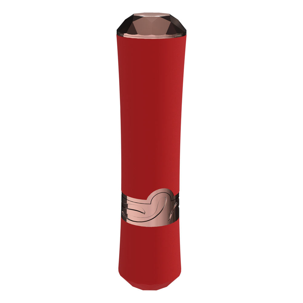 LOVELINE Dahlia - Red - Red 12.5 cm USB Rechargeable Lipstick Vibrator - LOVU083RED