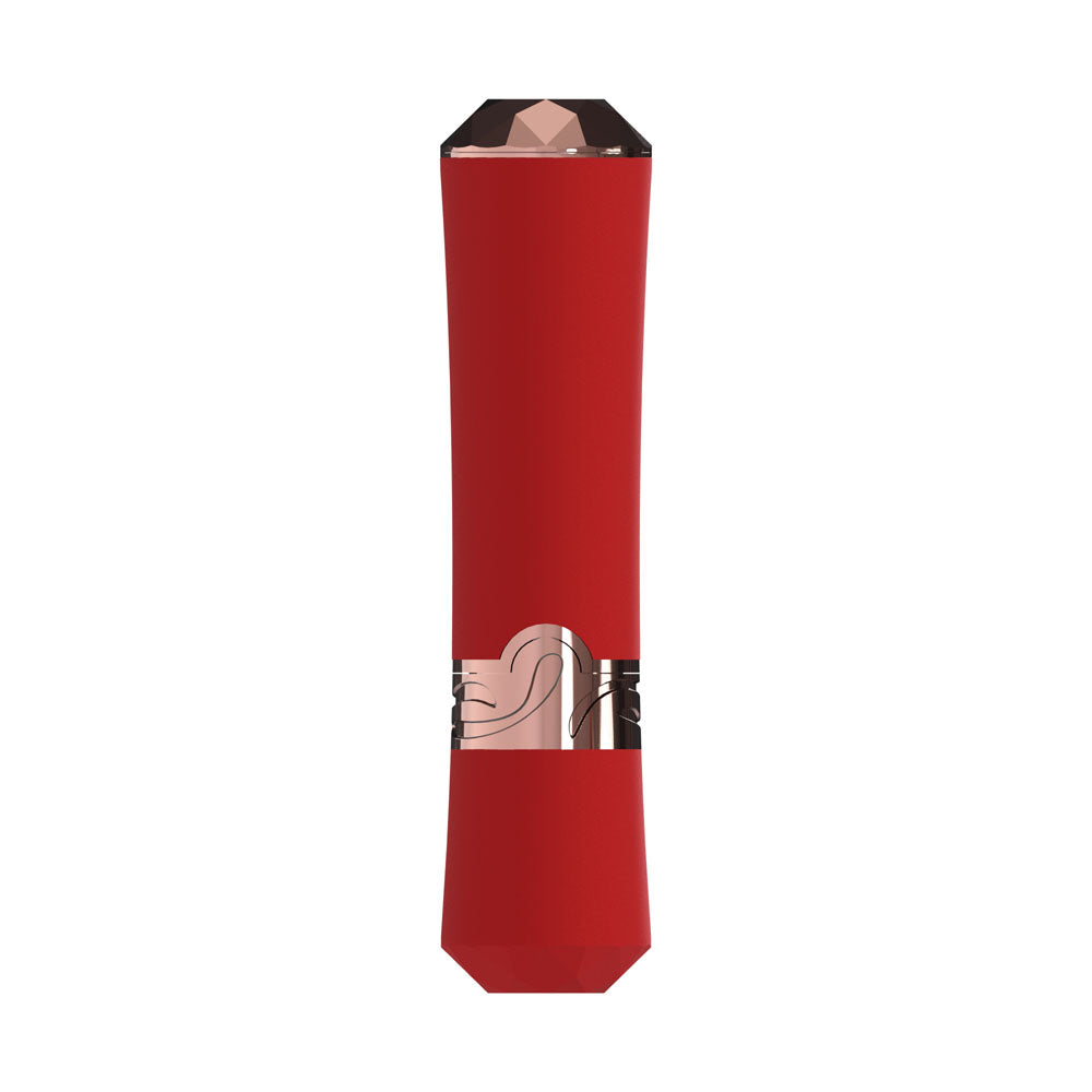 LOVELINE Dahlia - Red - Red 12.5 cm USB Rechargeable Lipstick Vibrator - LOVU083RED