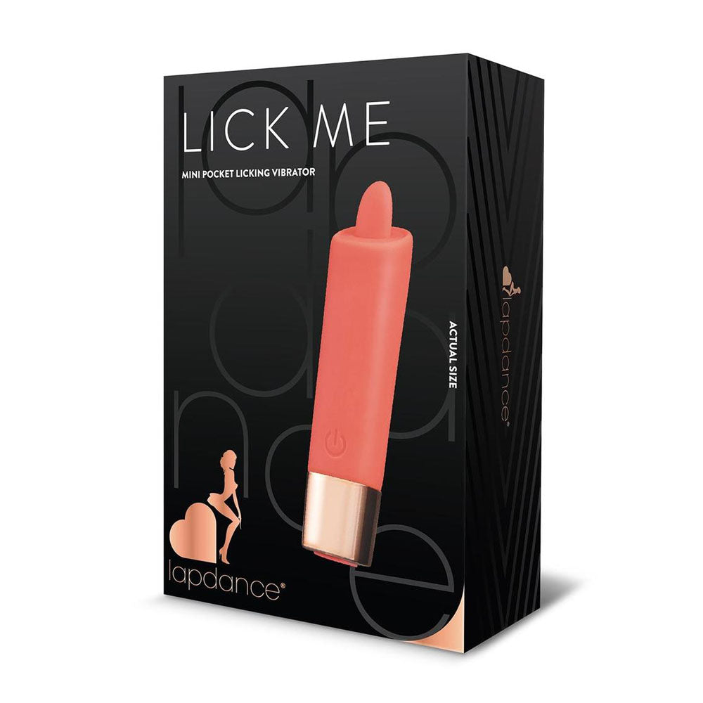 LAPDANCE Lick Me Mini Pocket Licking Vibrator - Pink 9.7 cm USB Rechargeable Flicking Stimulator - LT204