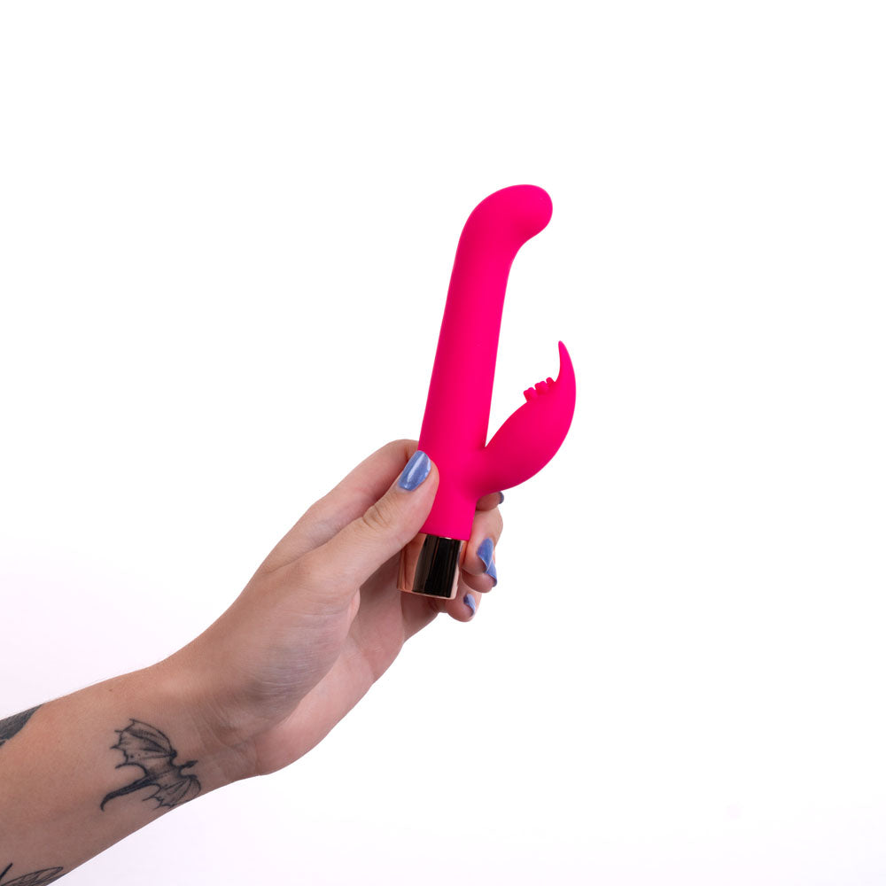 Maia HAILEY PRO - Pink 15.2 cm QI Wireless Rechargeable Rabbit Vibrator - MA22-01