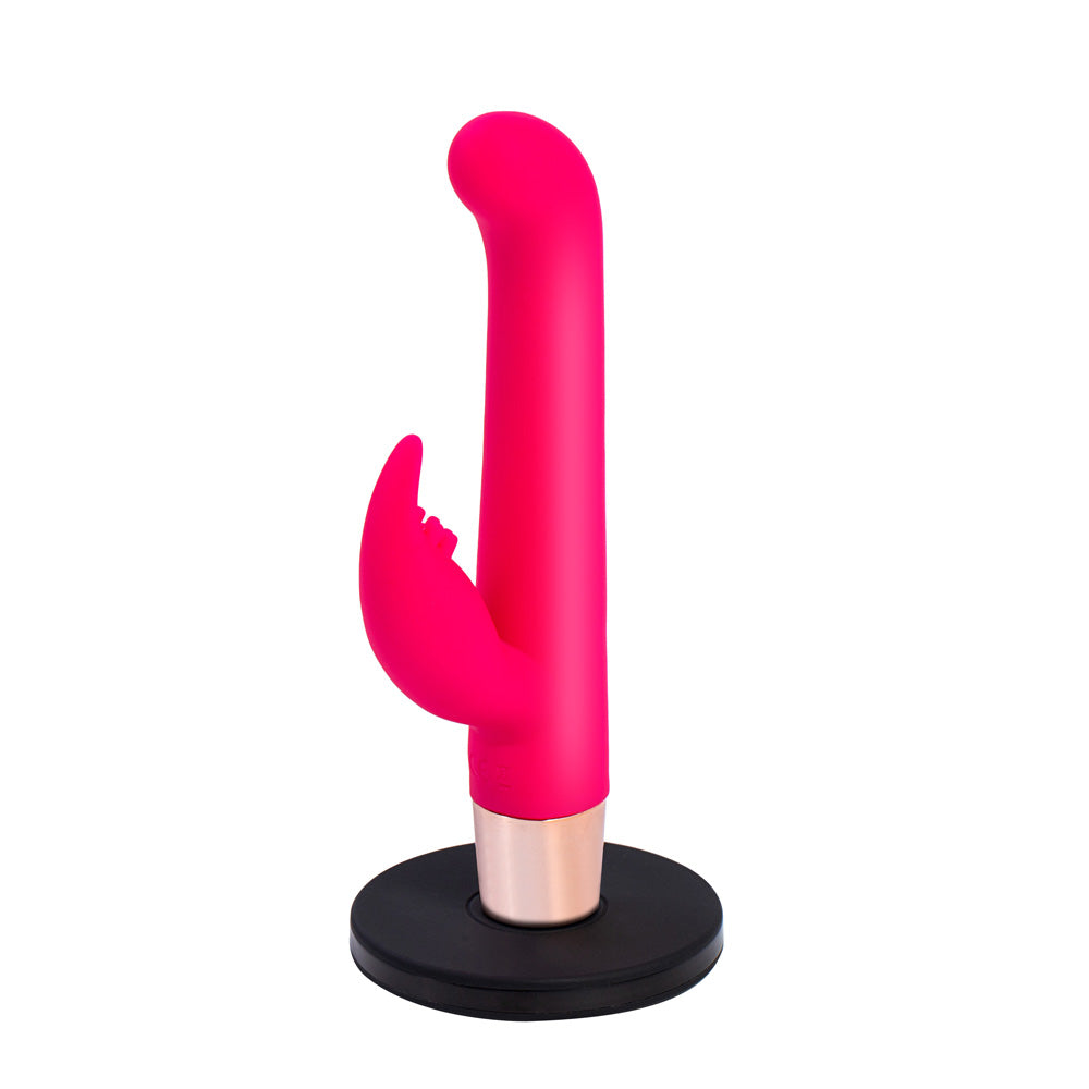 Maia HAILEY PRO - Pink 15.2 cm QI Wireless Rechargeable Rabbit Vibrator - MA22-01
