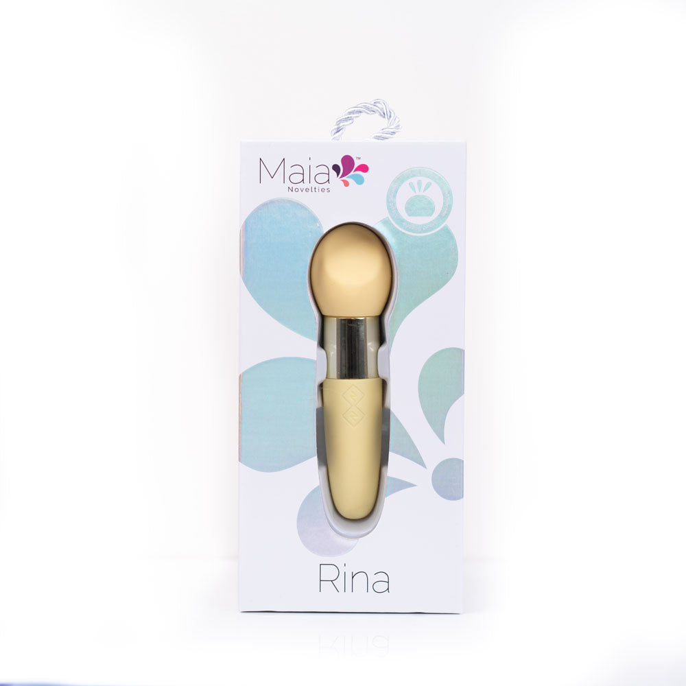 Maia RINA - Yellow - Yellow 13.3 cm USB Rechargeable Vibrator - MA23-03-C1