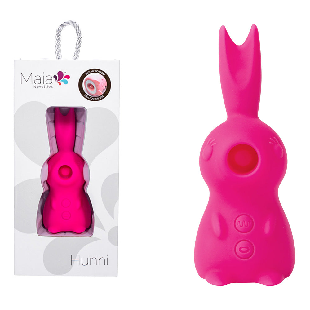 Maia HUNNI - Pink USB Rechargeable Sucking, Licking & Vibrating Stimulator - MA23-04