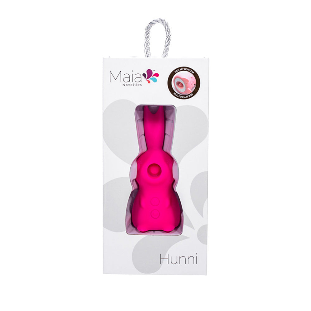 Maia HUNNI - Pink USB Rechargeable Sucking, Licking & Vibrating Stimulator - MA23-04