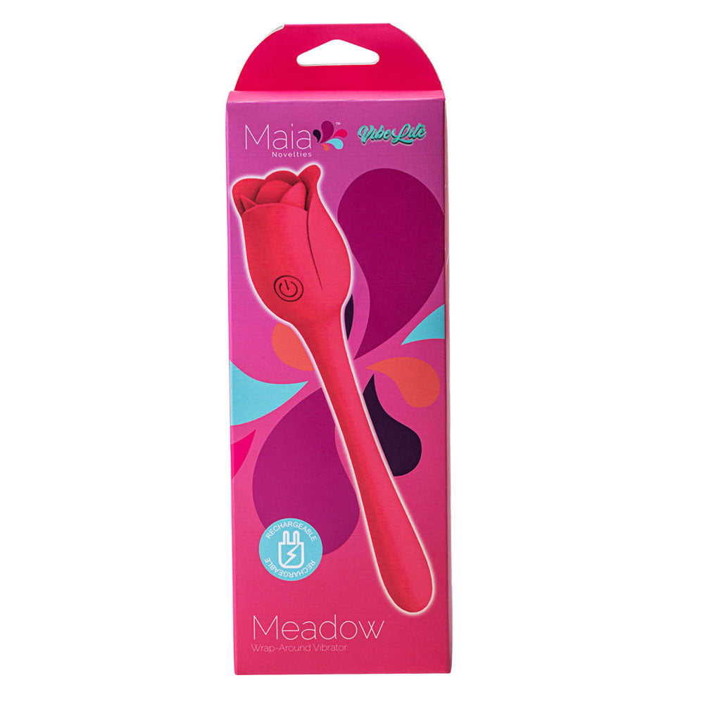 Maia MEADOW - Pink 14 cm USB Rechargeable Flower Stimulator - MA23-09