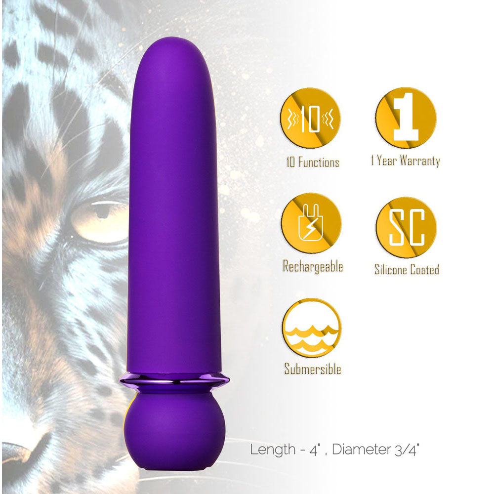 Maia JAGUAR - Purple - Purple 10.1 cm USB Rechargeable Bullet - MA24-01-PURPLE