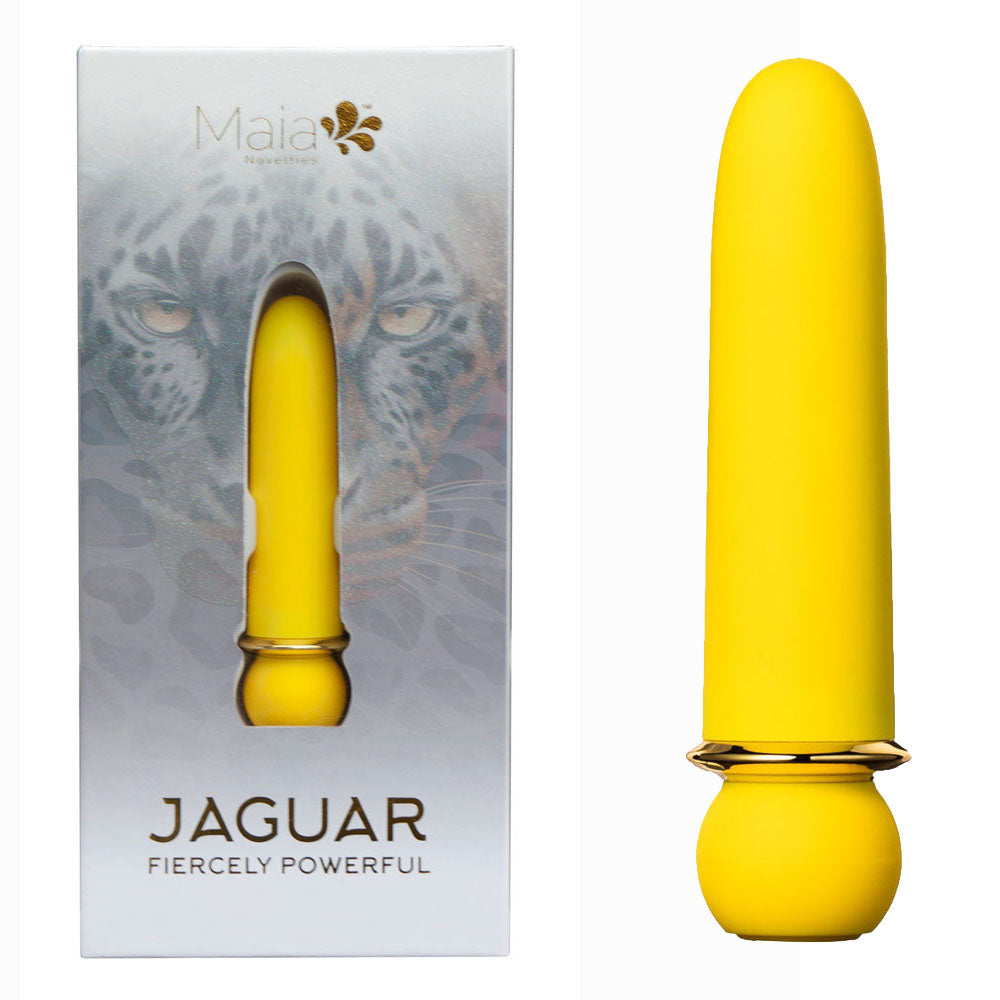 Maia JAGUAR - Yellow - Yellow 10.1 cm USB Rechargeable Bullet - MA24-01-YELLOW