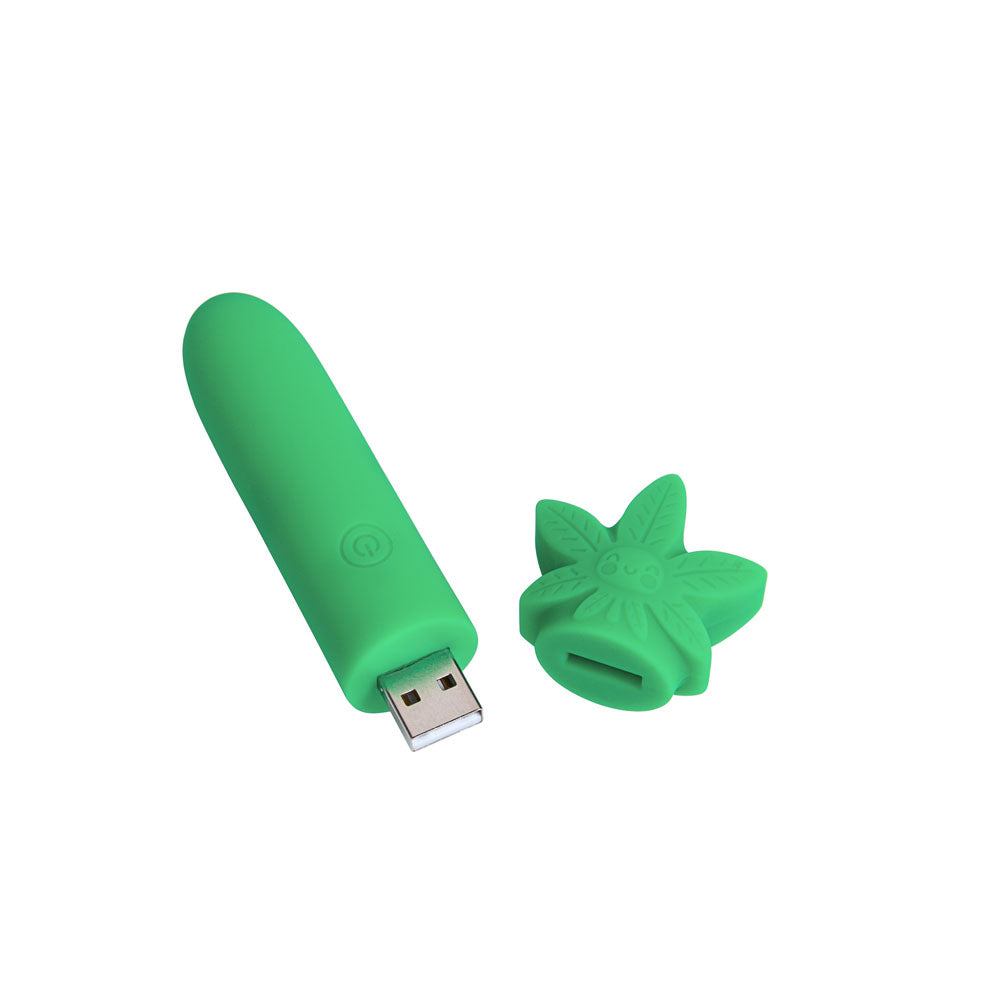 Maia STONI - 420 Green 11.1 cm USB Rechargeable Bullet - MA24-09
